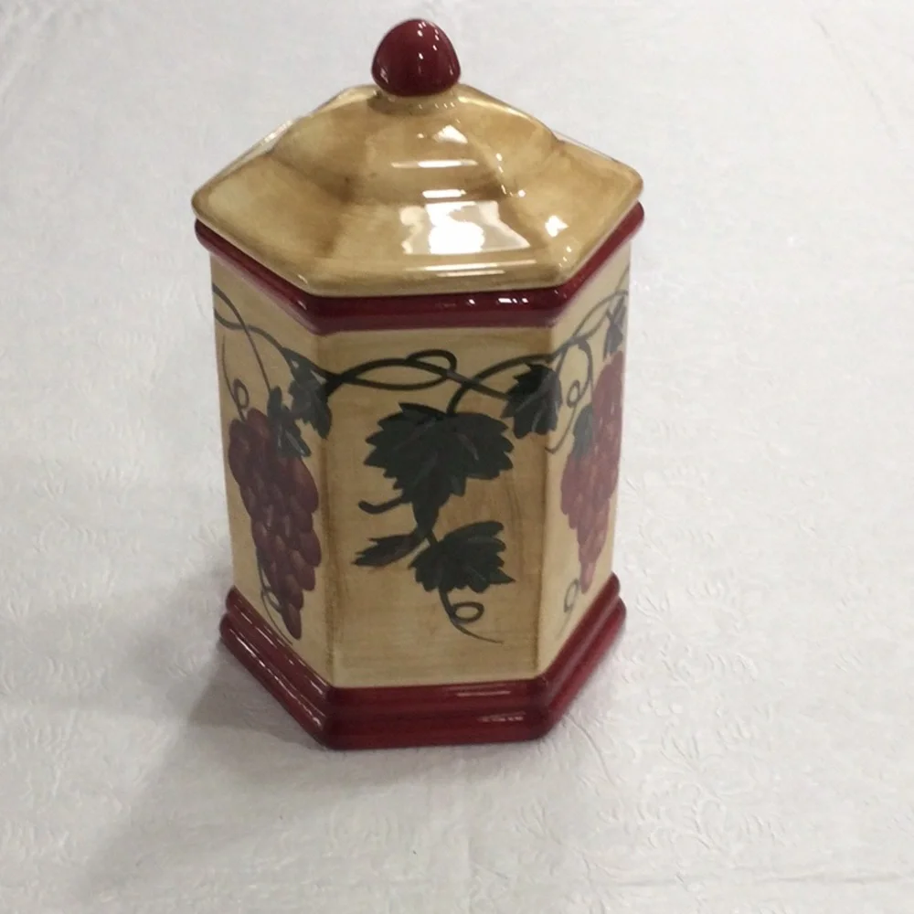 Handmade for Nonni's Grape Vine Vintage Cookie Jar